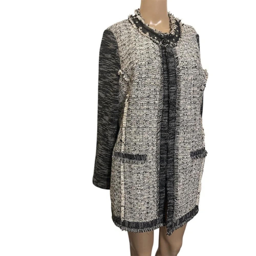 Chico's Black and White Tweed Blazer - Picture 4 of 7